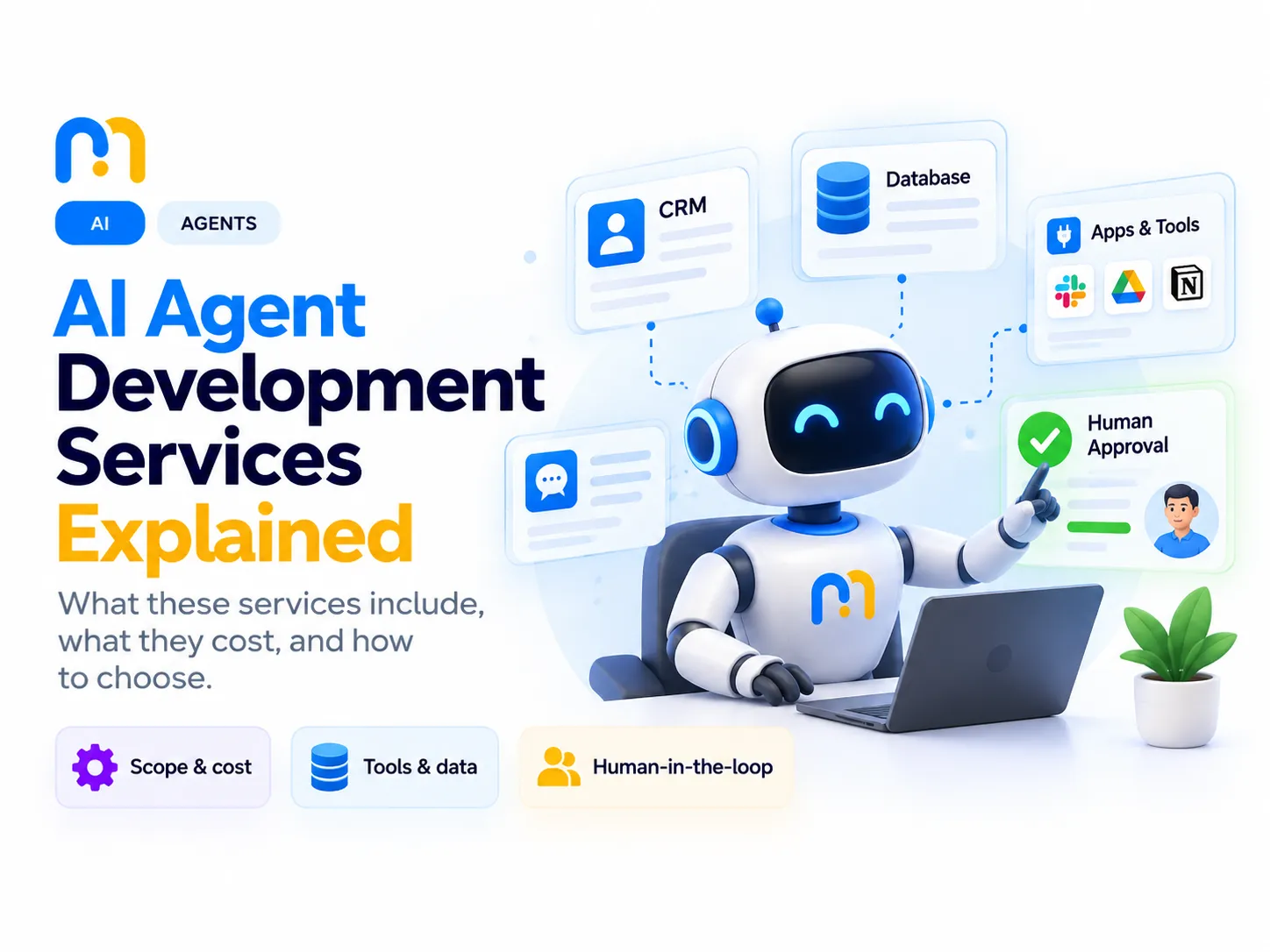 AI agents examples dashboard met use cases per afdeling, by Mobilions